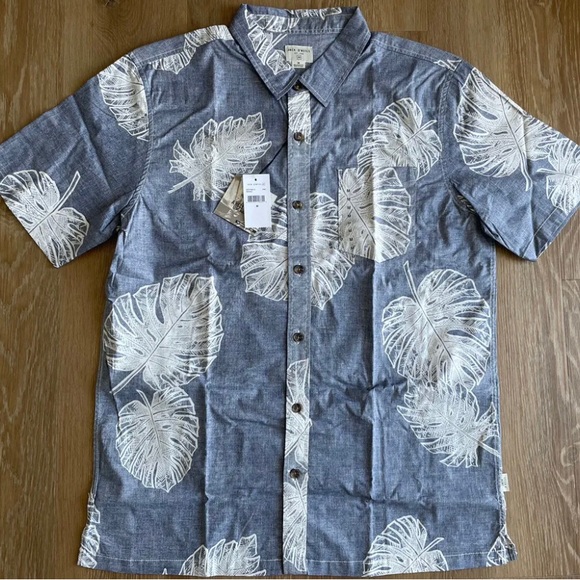 O'Neill Mens Shirt Blue Size Medium Aloha Life Short Sleeve Buttoned Relaxed Fit - Picture 2 of 6